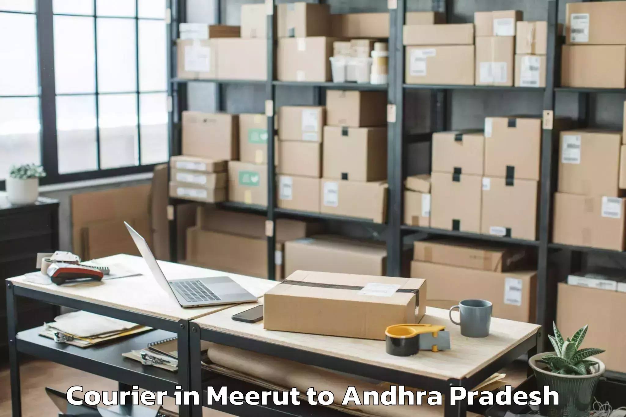 Leading Meerut to Simhadripuram Courier Provider